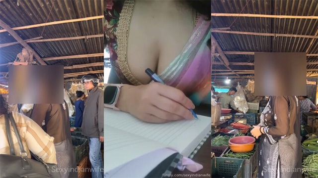 SexyIndianWife Dare In Crowded – Veg Market Hotel Dare MMS