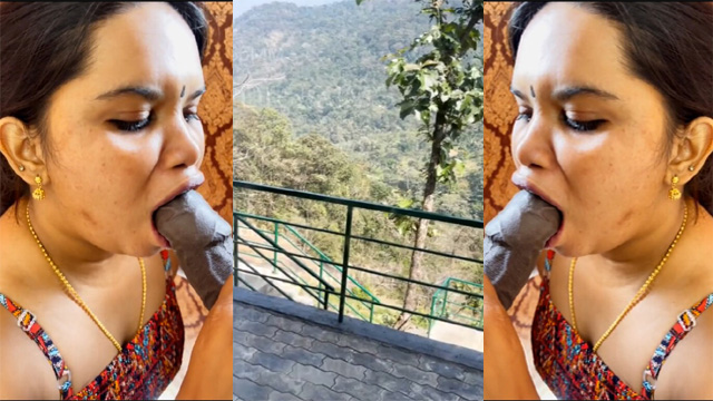 Mallu Aswathy Achu Aunty Blowjob Resort Balcony Harder BJ