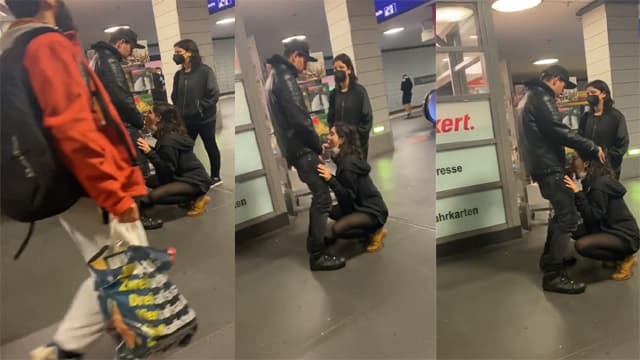 Lovers Caught Giving – Blowjob in Metro Station Sex