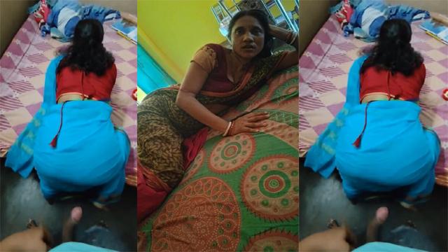 Mom Using Her Phone Bending Over Her Bed Son Masturbating Behind