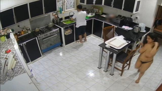 Hot Bhabhi Nude Kitchen Sex Captured By CCTV